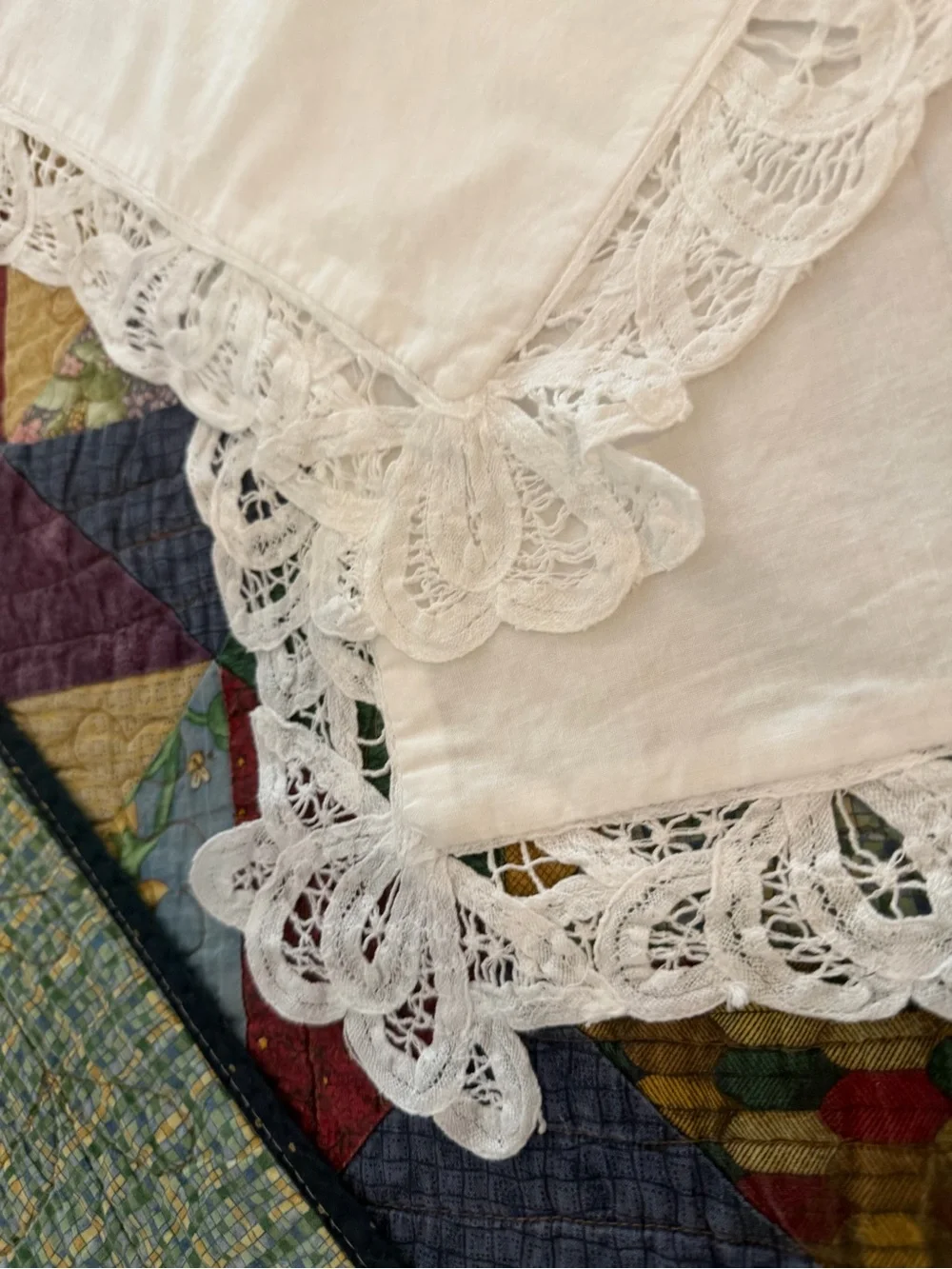 Vintage JCPenney Home Lace Pillow Shams 21x27 Cottagecore Romantic White Cotton
